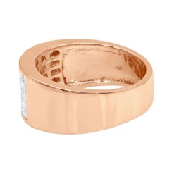 Unique Wedding Bands 14K Yellow Gold Men's Diamond Pinky Ring Invisible Set 2.95ct -Luxurman 14k gold mens diamond pinky ring invisible set 295ct p 6641 backro 20220102