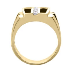 14K White Gold Men's Diamond Ring 0.28ct -Luxurman 14k gold mens diamond ring 028ct p 27854 back yellow 20220426