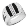 14K White Gold Men's Diamond Ring 0.28ct