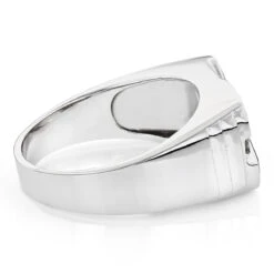 Black Onyx 14K White Gold Men's Diamond Ring 0.30ct -Luxurman 14k gold mens diamond ring 030ct p 27944 backwh