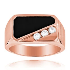 Black Onyx 14K White Gold Men's Diamond Ring 0.30ct -Luxurman 14k gold mens diamond ring 030ct p 27944 ro