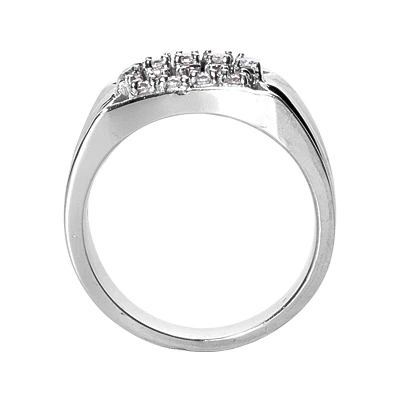 14K White Gold Men's Diamond Ring 0.65ct 3 14K White Gold Men's Diamond Ring 0.65ct - Image 3