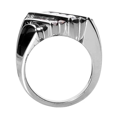 14K White Gold Men's Diamond Ring 1.04ct 10.8mm 3 14K White Gold Men's Diamond Ring 1.04ct 10.8mm - Image 3