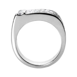 14K White Gold Men's Diamond Ring 1.10ct -Luxurman 14k gold mens diamond ring 110ct p 27873 back white 20220426