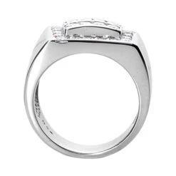 14K White Gold Men's Diamond Ring 1.32ct 11.3mm -Luxurman 14k gold mens diamond ring 132ct p 27850 back white 20220426