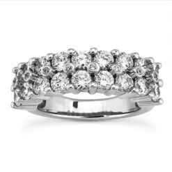 14K White Gold Men's Diamond Ring 2.74ct
