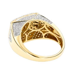 14K Yellow Gold Men's Diamond Ring 2.75ct Pinky Ring 8 14K Yellow Gold Men's Diamond Ring 2.75ct Pinky Ring -Luxurman 14k gold mens diamond ring 275ct pinky ring backye