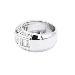 14K White Gold Men's Diamond Ring 3.53ct -Luxurman 14k gold mens diamond ring 353ct p 22490 backwh 20200306