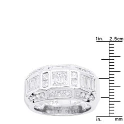 14K White Gold Men's Diamond Ring 3.53ct -Luxurman 14k gold mens diamond ring 353ct p 22490 rulerwh 20200306
