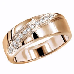 14K White Gold Men's Diamond Wedding Band 0.12ct 7.1mm 7 14K White Gold Men's Diamond Wedding Band 0.12ct 7.1mm -Luxurman 14k gold mens diamond wedding band 012ct p 27599 ro