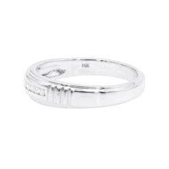 14K White Gold Men's Diamond Wedding Band 0.23ct -Luxurman 14k gold mens diamond wedding band 023ct p 27607 backwh
