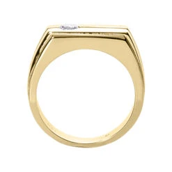 14K White Gold Men's Diamond Wedding Band 0.25ct -Luxurman 14k gold mens diamond wedding band 025ct p 25621 back yellow 20220426