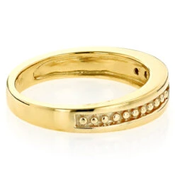 14K Yellow Gold Men's Diamond Wedding Band 0.25ct 4.6mm -Luxurman 14k gold mens diamond wedding band 025ct p 27430 backye