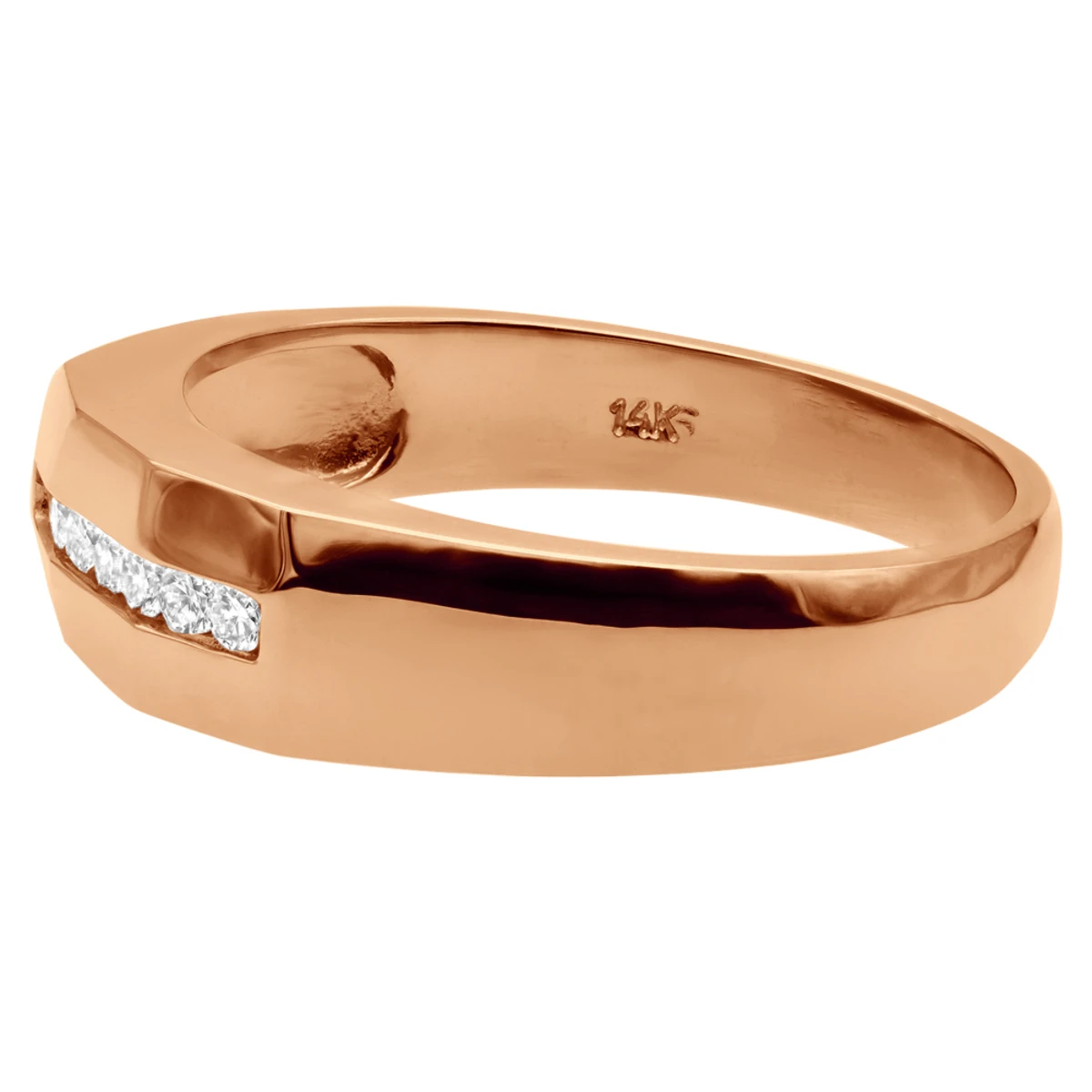 14K White Gold Men's Diamond Wedding Band 0.25ct 5.5mm 6 14K White Gold Men's Diamond Wedding Band 0.25ct 5.5mm - Image 6