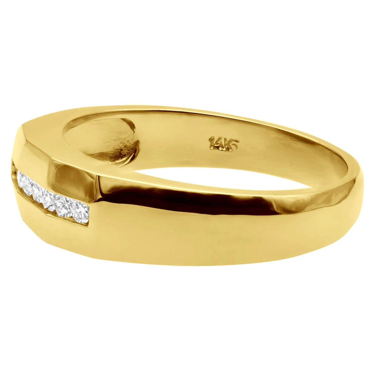 14K White Gold Men's Diamond Wedding Band 0.25ct 5.5mm 5 14K White Gold Men's Diamond Wedding Band 0.25ct 5.5mm - Image 5