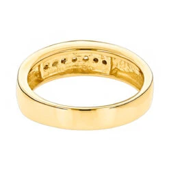 14K Yellow Gold Men's Diamond Wedding Band 0.28ct 5.1mm -Luxurman 14k gold mens diamond wedding band 028ct p 27543 backye