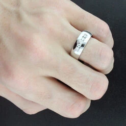 5 Stone 14K White Gold Men's Diamond Wedding Band 0.4ct -Luxurman 14k gold mens diamond wedding band 040ct p 27506bod