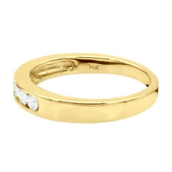 14K Yellow Gold Men's Diamond Wedding Band 0.60ct -Luxurman 14k gold mens diamond wedding band 060ct p 25612 backye