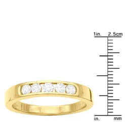 14K Yellow Gold Men's Diamond Wedding Band 0.60ct -Luxurman 14k gold mens diamond wedding band 060ct p 25612 rulerye