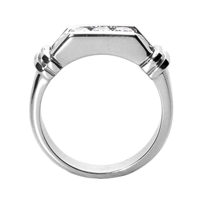 14K White Gold Men's Diamond Wedding Band 0.75ct 5.9mm 3 14K White Gold Men's Diamond Wedding Band 0.75ct 5.9mm - Image 3