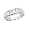 14K White Gold Men's Diamond Wedding Band 0.90ct 6.2mm