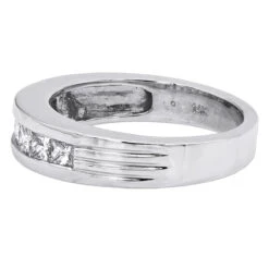 14K White Gold Men's Diamond Wedding Band 0.98ct 11 14K White Gold Men's Diamond Wedding Band 0.98ct -Luxurman 14k gold mens diamond wedding band 098ct p 27553 backwh