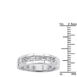 14K White Gold Men's Diamond Wedding Band 0.98ct 15 14K White Gold Men's Diamond Wedding Band 0.98ct -Luxurman 14k gold mens diamond wedding band 098ct p 27553 rulerwh