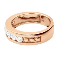 14K White Gold Men's Diamond Wedding Band 1.05ct 6.3mm -Luxurman 14k gold mens diamond wedding band 105ct p 27589 back rose