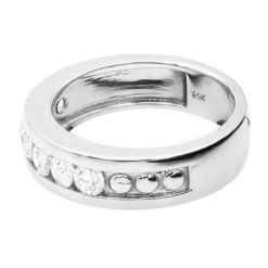 14K White Gold Men's Diamond Wedding Band 1.05ct 6.3mm -Luxurman 14k gold mens diamond wedding band 105ct p 27589 back white