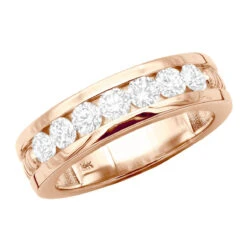 14K White Gold Men's Diamond Wedding Band 1.05ct 6.3mm -Luxurman 14k gold mens diamond wedding band 105ct p 27589 rose