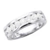 14K White Gold Men's Diamond Wedding Band 1.05ct 6.3mm