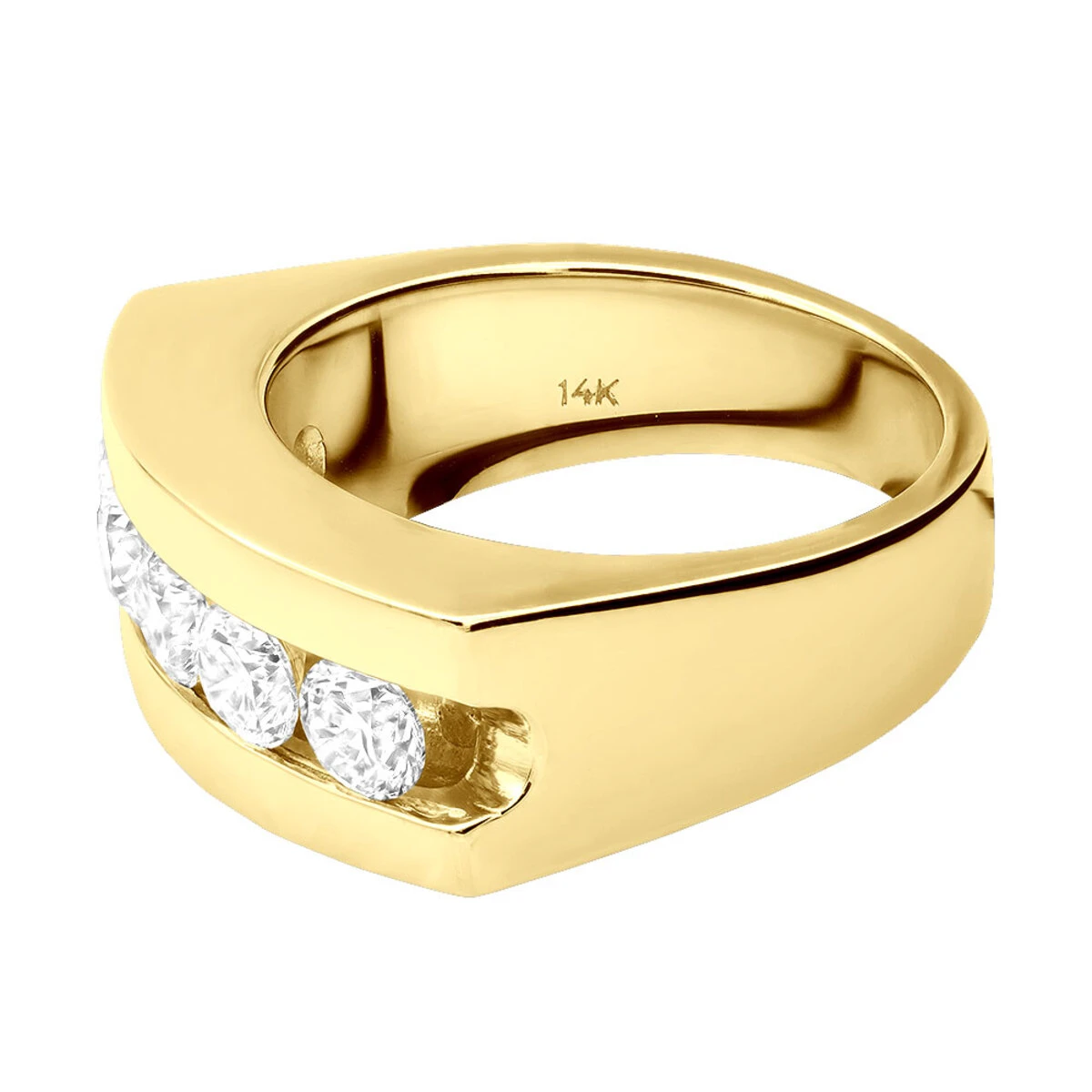 14K White Gold Men's Diamond Wedding Band 1.75ct 4 14K White Gold Men's Diamond Wedding Band 1.75ct - Image 4