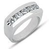 14K White Gold Men's Diamond Wedding Band 1.75ct