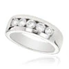 5 Stone 14K White Gold Men's Diamond Wedding Band 1ct