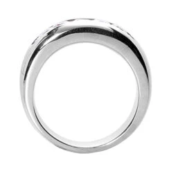 14K White Gold Men's Diamond Wedding Band 1ct 8.2mm 6 14K White Gold Men's Diamond Wedding Band 1ct 8.2mm -Luxurman 14k gold mens diamond wedding band 1ct p 25593 back white 20220426