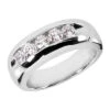 14K White Gold Men's Diamond Wedding Band 1ct 8.2mm