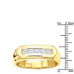 14K Yellow Gold Men's Diamond Wedding Band 1ct 7.4mm -Luxurman 14k gold mens diamond wedding band 1ct p 27601 rulerye