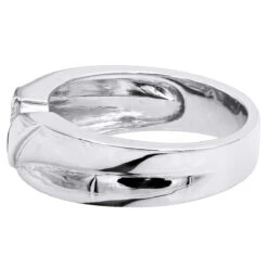 14K White Gold Men's Diamond Wedding Ring 0.24ct 5/16in. (8mm) -Luxurman 14k gold mens diamond wedding ring 024ct p 27448 backwh