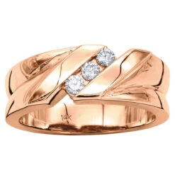 14K White Gold Men's Diamond Wedding Ring 0.24ct 5/16in. (8mm) -Luxurman 14k gold mens diamond wedding ring 024ct p 27448 ro