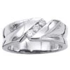 14K White Gold Men's Diamond Wedding Ring 0.24ct 5/16in. (8mm)