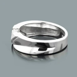 14K White Gold Men's Diamond Wedding Ring 0.30ct 7.4mm