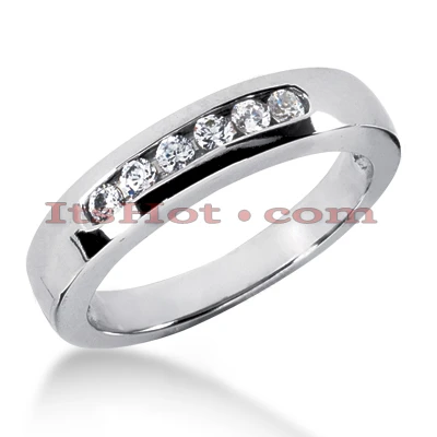 14K White Gold Men's Diamond Wedding Ring 0.30ct 4.9mm 1 14K White Gold Men's Diamond Wedding Ring 0.30ct 4.9mm