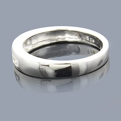 14K White Gold Men's Diamond Wedding Ring 0.30ct 4.9mm 2 14K White Gold Men's Diamond Wedding Ring 0.30ct 4.9mm - Image 2