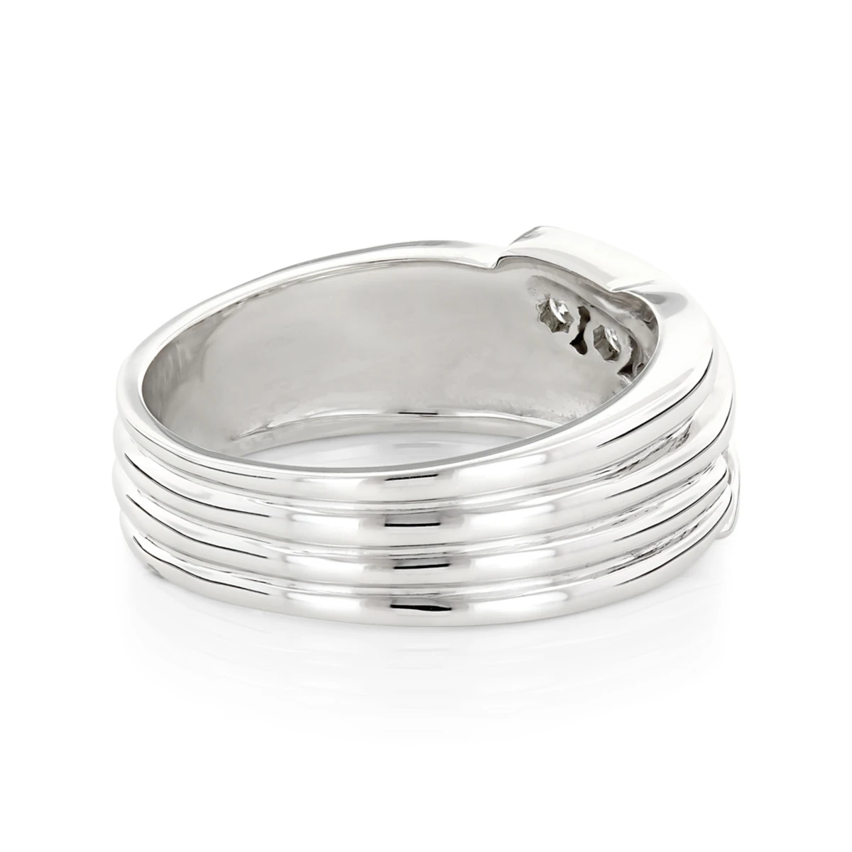 14K White Gold Men's Diamond Wedding Ring 0.50ct 4 14K White Gold Men's Diamond Wedding Ring 0.50ct - Image 4