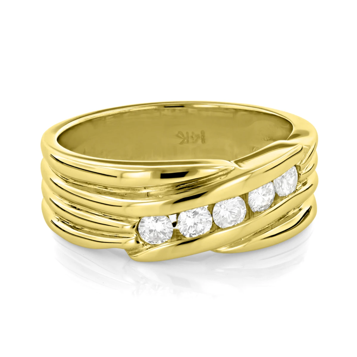 14K White Gold Men's Diamond Wedding Ring 0.50ct 2 14K White Gold Men's Diamond Wedding Ring 0.50ct - Image 2