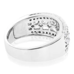 14K White Gold Men's Diamond Wedding Ring 1.54ct -Luxurman 14k gold mens diamond wedding ring 154ct p 35185 backwh