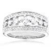 14K White Gold Men's Diamond Wedding Ring 1.54ct