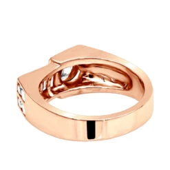 14K White Gold Men's Round & Baguette Diamonds Ring 1.59ct 17 14K White Gold Men's Round & Baguette Diamonds Ring 1.59ct -Luxurman 14k gold mens round baguette diamonds ring 159ct p 27855 backro