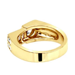 14K White Gold Men's Round & Baguette Diamonds Ring 1.59ct 16 14K White Gold Men's Round & Baguette Diamonds Ring 1.59ct -Luxurman 14k gold mens round baguette diamonds ring 159ct p 27855 backye