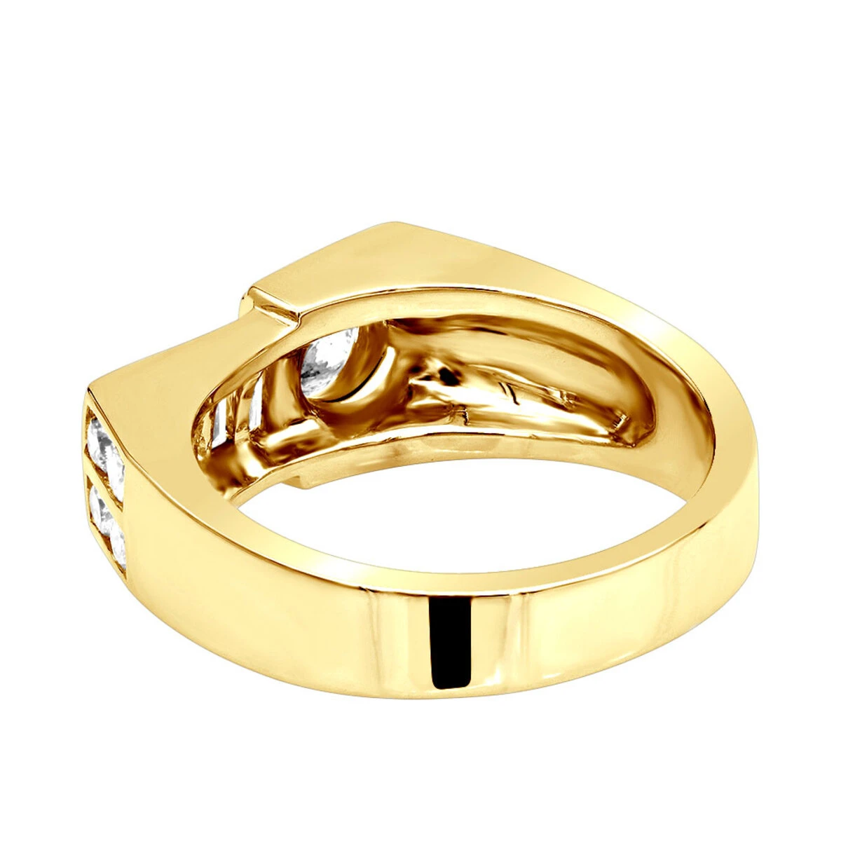 14K White Gold Men's Round & Baguette Diamonds Ring 1.59ct 5 14K White Gold Men's Round & Baguette Diamonds Ring 1.59ct - Image 5